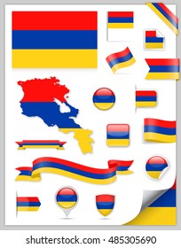 Armenia-Flaggenset - Vektorillustration-Sammlung