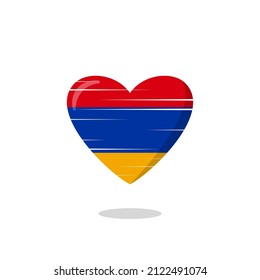 Armenia flag shaped love illustration. Floating flag love icon. Nationality concept.