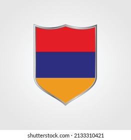 Armenia Flag with Shield Frame