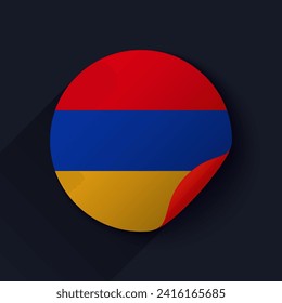 Armenia Flag Sticker Vector Illustration