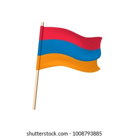 Armenia flag (tricolor: red, blue, orange). Vector illustration