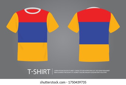 Armenia flag T-shirt. template for design on white background. Vector illustration