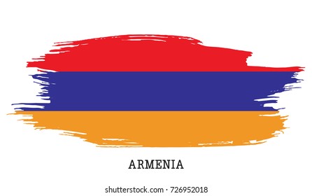 Armenia flag vector grunge paint stroke  