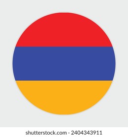 Armenia flag vector icon design. Armenia circle flag. Round of Armenia flag.