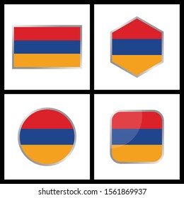 Armenia Flag Vector Icon Illustration. Armenia Flag Icon Set