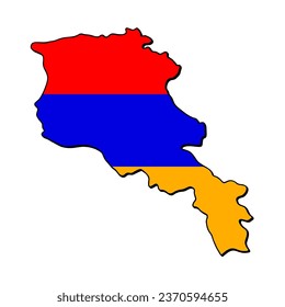Armenia flag vector illustration, fits Armenia country map frame, on isolated white background, cool for sticker, emblem, badge
banners, t-shirts, etc.
