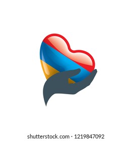 Armenia flag, vector illustration on a white background