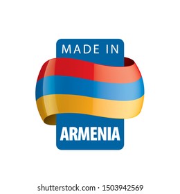Armenia flag, vector illustration on a white background