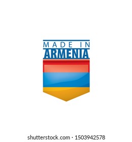 Armenia flag, vector illustration on a white background