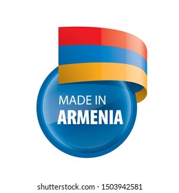 Armenia flag, vector illustration on a white background