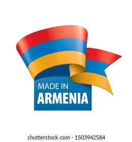 Armenia flag, vector illustration on a white background