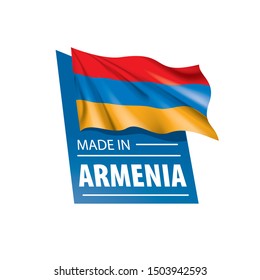 Armenia flag, vector illustration on a white background