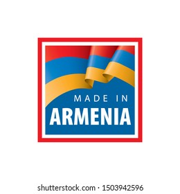 Armenia flag, vector illustration on a white background