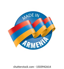 Armenia flag, vector illustration on a white background