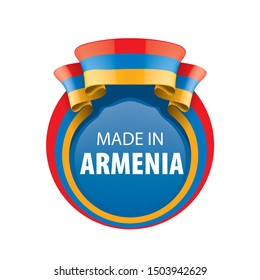 Armenia flag, vector illustration on a white background