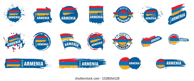 Armenia flag, vector illustration on a white background