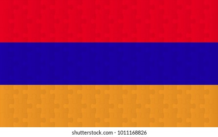 Armenia Flag. Vector image of Armenia Flag 144 pieces of jigsaw puzzles Vector eps 10 illustration.