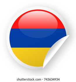 Armenia Flag Vector Round Corner Paper Icon - Illustration