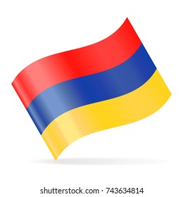 Armenia Flag Vector Waving Icon - Illustration