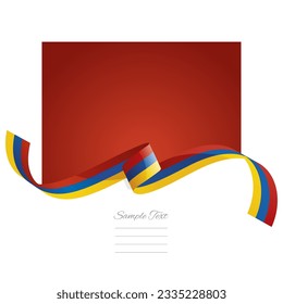 Armenia flag vector. World flags and ribbons. Armenian flag ribbon on abstract color background