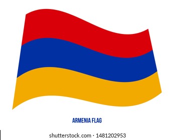 Armenia Flag Waving Vector Illustration on White Background. Armenia National Flag.