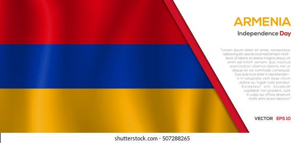 Armenia flag waving vector illustration
