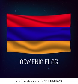 Armenia flag waving with the wind, 3D illustration - Vector