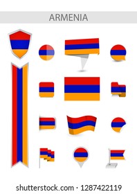 Armenia Flat Flag Collection. Flat flags vector illustration.