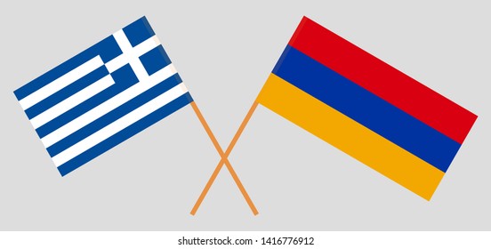Armenia and Greece. Armenian and Greek flags