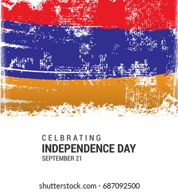 Armenia Grunge Flag with independence day 21st september