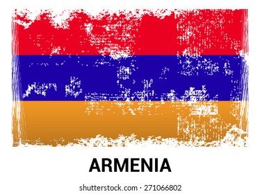 Armenia grunge flag isolated vector in official colors and Proportion Correctly. country's name label in bottom