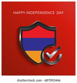 Armenia Happy Independence Day Glossy Shiled