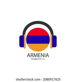 Armenia headphone flag vector on white background. 