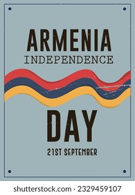 Armenia Independence Day 21st September  Poster design vector illustration.