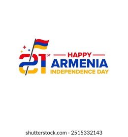 Armenia Independence day 21st of September, Armenia National Day, 21th Sep 2024, Armenia national flag country vector icon logo illustration layout designs.