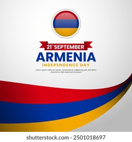 Armenia independence day background design with waving flag illustration