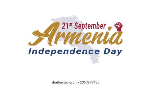 Armenia Independence Day: Commemorating the Spirit of Freedom and Resilience. Handwritten calligraphy text Vector design