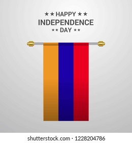 Armenia Independence day hanging flag background