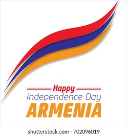 Armenia Independence Day. Happy Independence Day. 21st September. Armenian Flag in a Wave