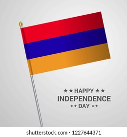 Armenia Independence day typographic design with flag vector