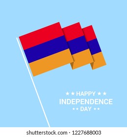 Armenia Independence day typographic design with flag vector