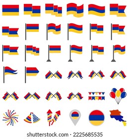 Armenia independence day vector icon set sign symbol