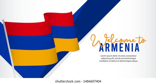 Armenia independence day vector template. Design for banner; greeting cards or print. welcome to Armenia