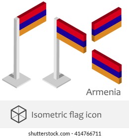 Armenia isometric flag icon