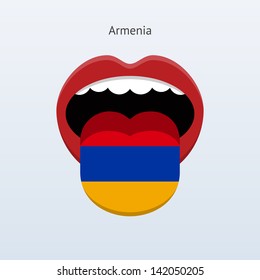 Armenia language. Abstract human mouth. Vector illustration.