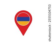 Armenia location pin with national flag