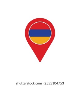 Armenia location pin with national flag