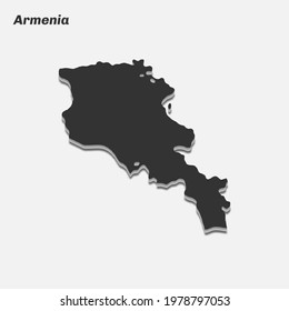 Armenia map 3d silhouette. Vector illustration.