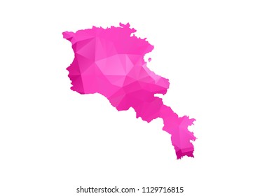 armenia Map - Abstract geometric rumpled triangular low poly style gradient graphic on white background , line dots polygonal design for your . Vector illustration
