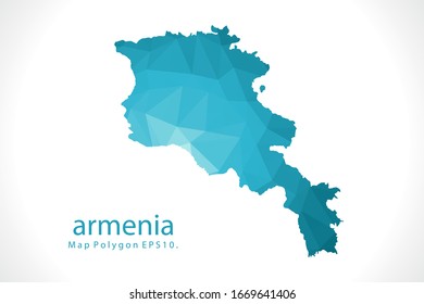 mapa armenia Resumen geométrico triangular triangular de bajo nivel de polo gráfico sobre fondo blanco
